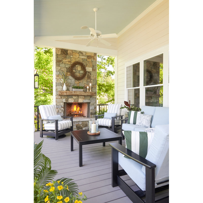 Chaise berçante pivotante cachée en polymère Leeward, Tissage uni cendre coulée Sunbrella®, Noir