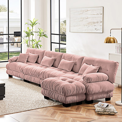 Modular Sectional Sofa Couch With Convertible Ottoman