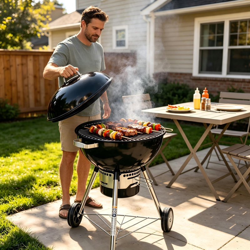 22" Kettle Charcoal Grill, Black