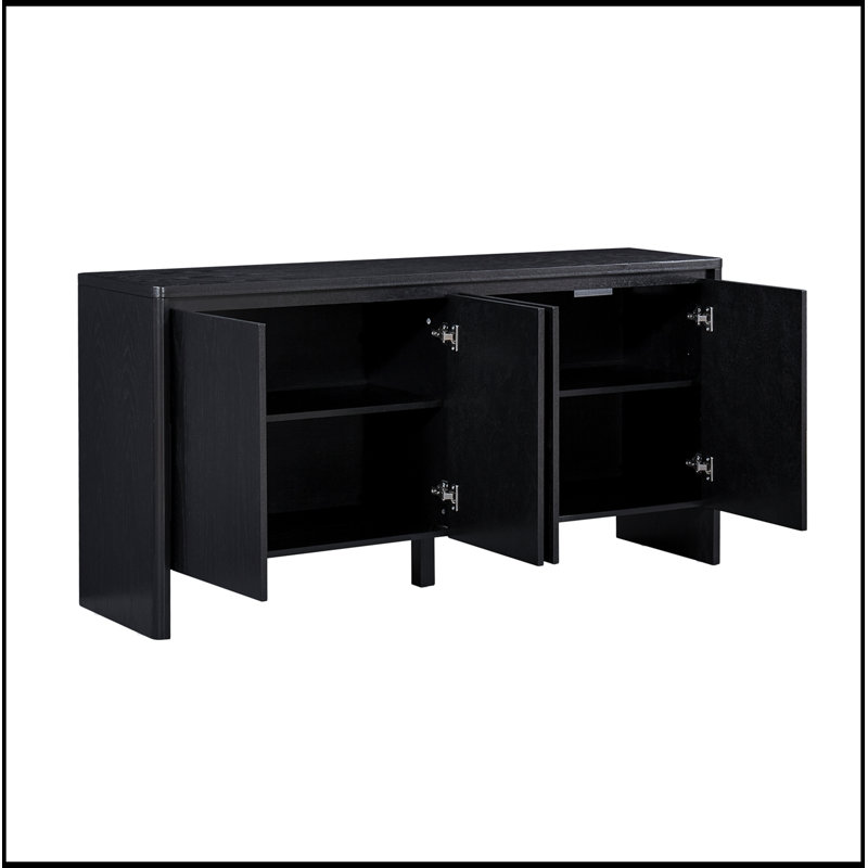 Conor avec 4 portes et tablettes ajustables, Black
