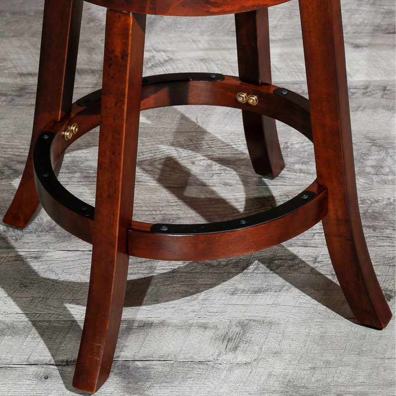 Tabouret de bar 30 po avec finition cerisier, siège en tissu beige. Élégant et fonctionnel. Siège pivotant. Fabrication en bois franc. Ajoute de la beauté à n'importe quelle pièce. Assemblage facile et beige, confortable à 360 degrés