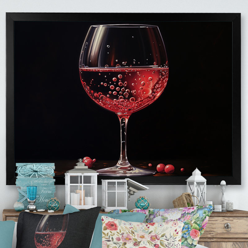 «Garnet Glimmer I», reproduction sur toile, H 24 po x l 32 po x P 1 po, Cadre simple noir