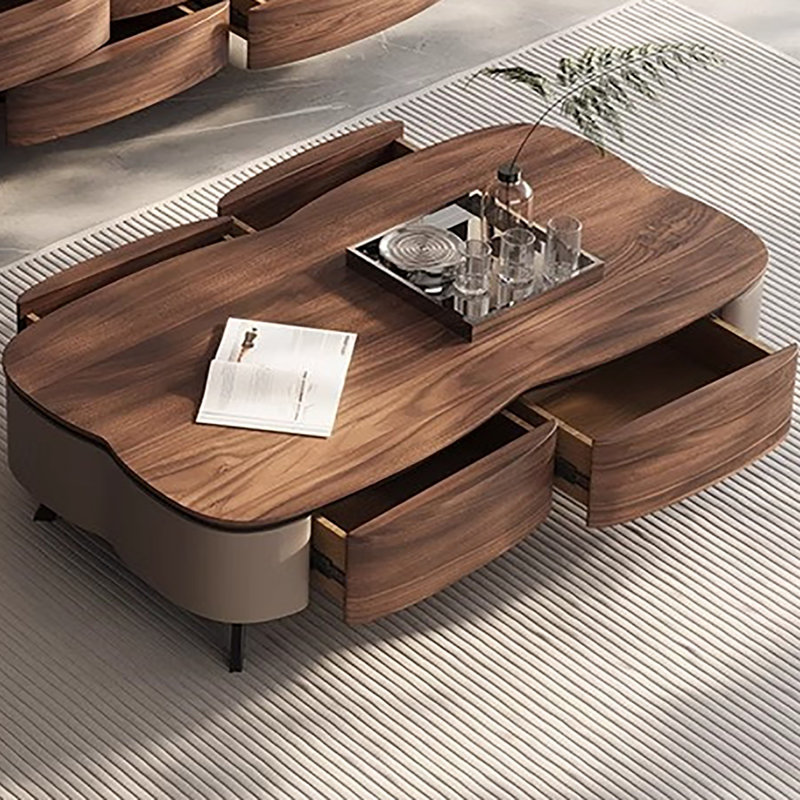 Table basse à quatre pieds avec rangement, H 15 po x L 55,1 po x l 29,5 po