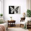 «Black and White Butterfly Animals», œuvre d'art neutre encadrée sur toile, 2 pièces-91069219-124478699