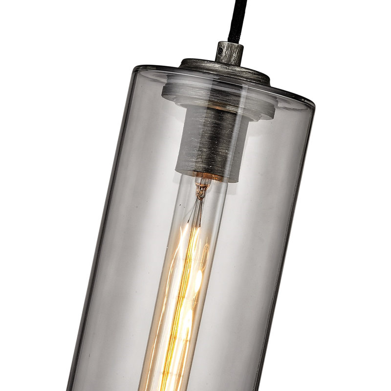 Graphite Smoke Glass 6-Light Plug-in Chandelier
