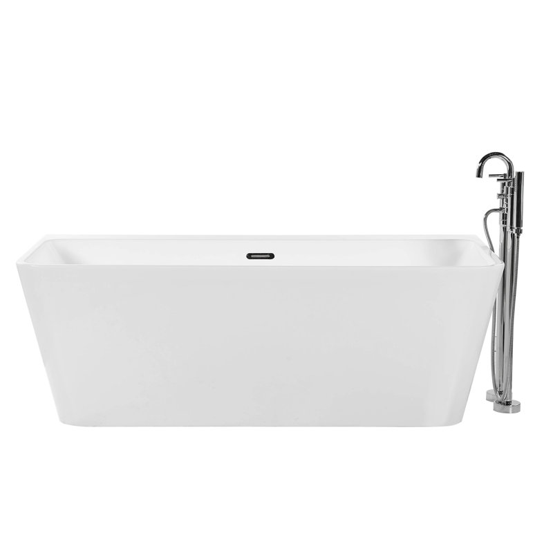 Santibanez 1700mm x 800mm Soaking Acrylic Bathtub, White