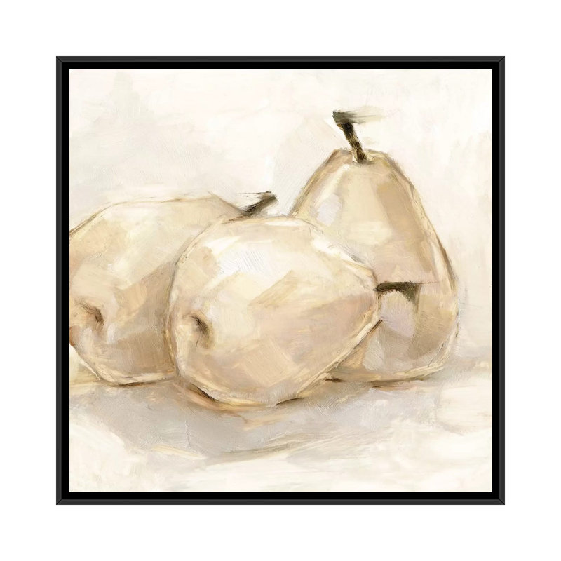 "White PEAR Study II" par Ethan Harper, reproduction d’art, H 18 po x l 18 po x P 1,5 po, Toile avec cadre noir, Aucun mat