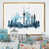 Toile avec cadre flottant or