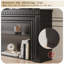 Black Solid Wood TV Cabinet Fireplace-117628759