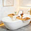Plateau de bain pliable et ajustable en bambou avec repose-livres