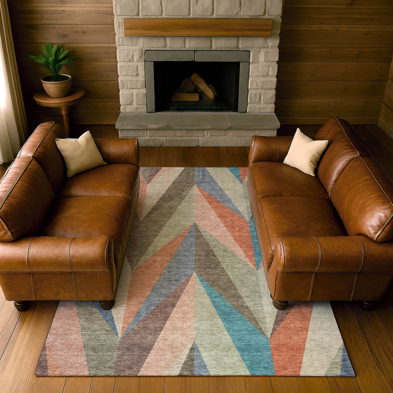 Premium Machine Washable Mayfield AMF2265 Geometric Rug, 8' x 10', Sage