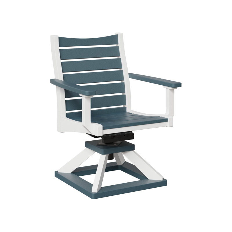 Chaise berçante pivotante Berlin Gardens Bristol, Blanc / Gris ardoise
