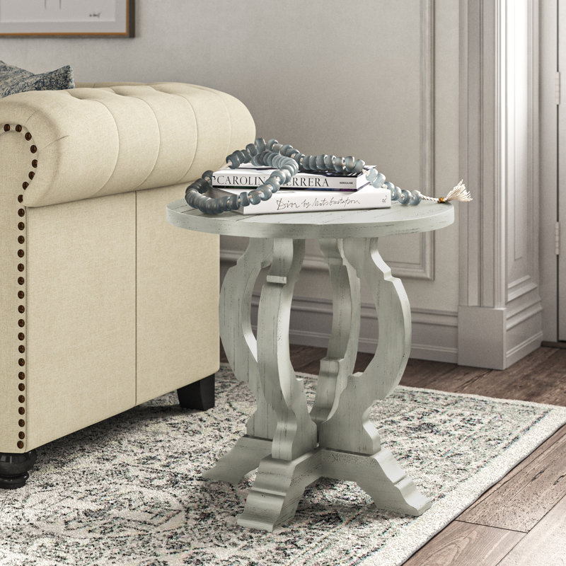Vindas Top End Table, Orchard White