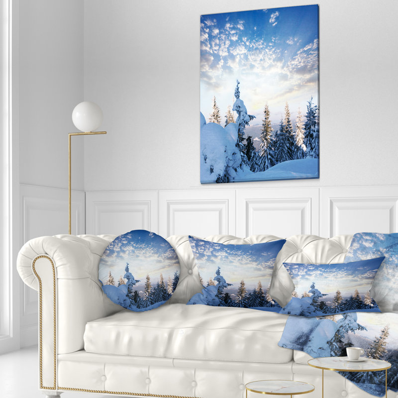 Coussin décoratif Foggy White Winter Forest