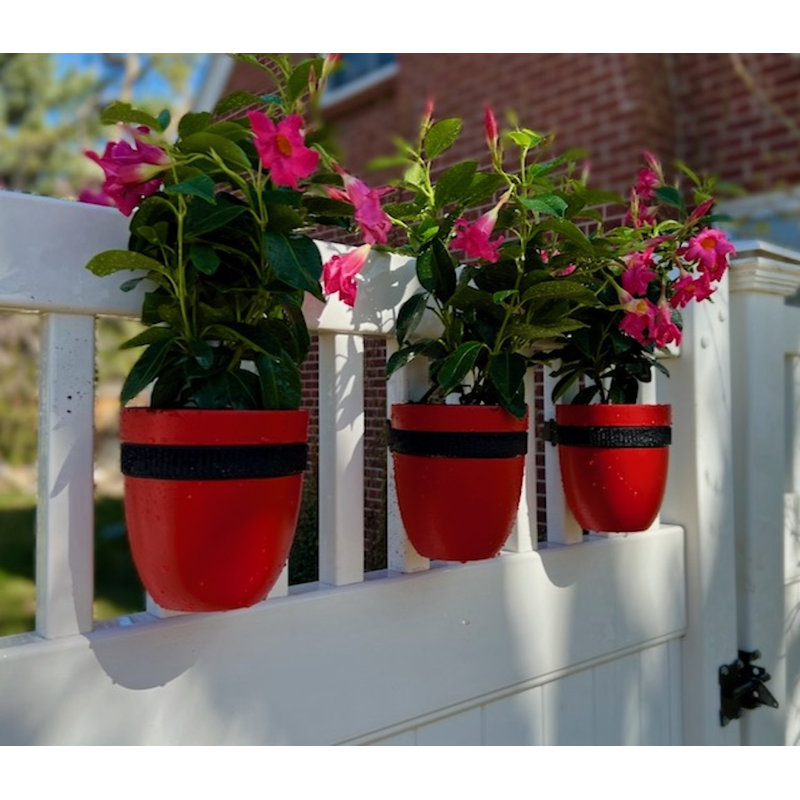 Ethelwyn Railing Planter, Red