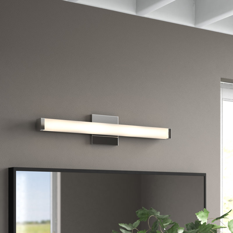 Barre d'éclairage de salle de bain 1 lumière DEL Sydni, Chrome poli