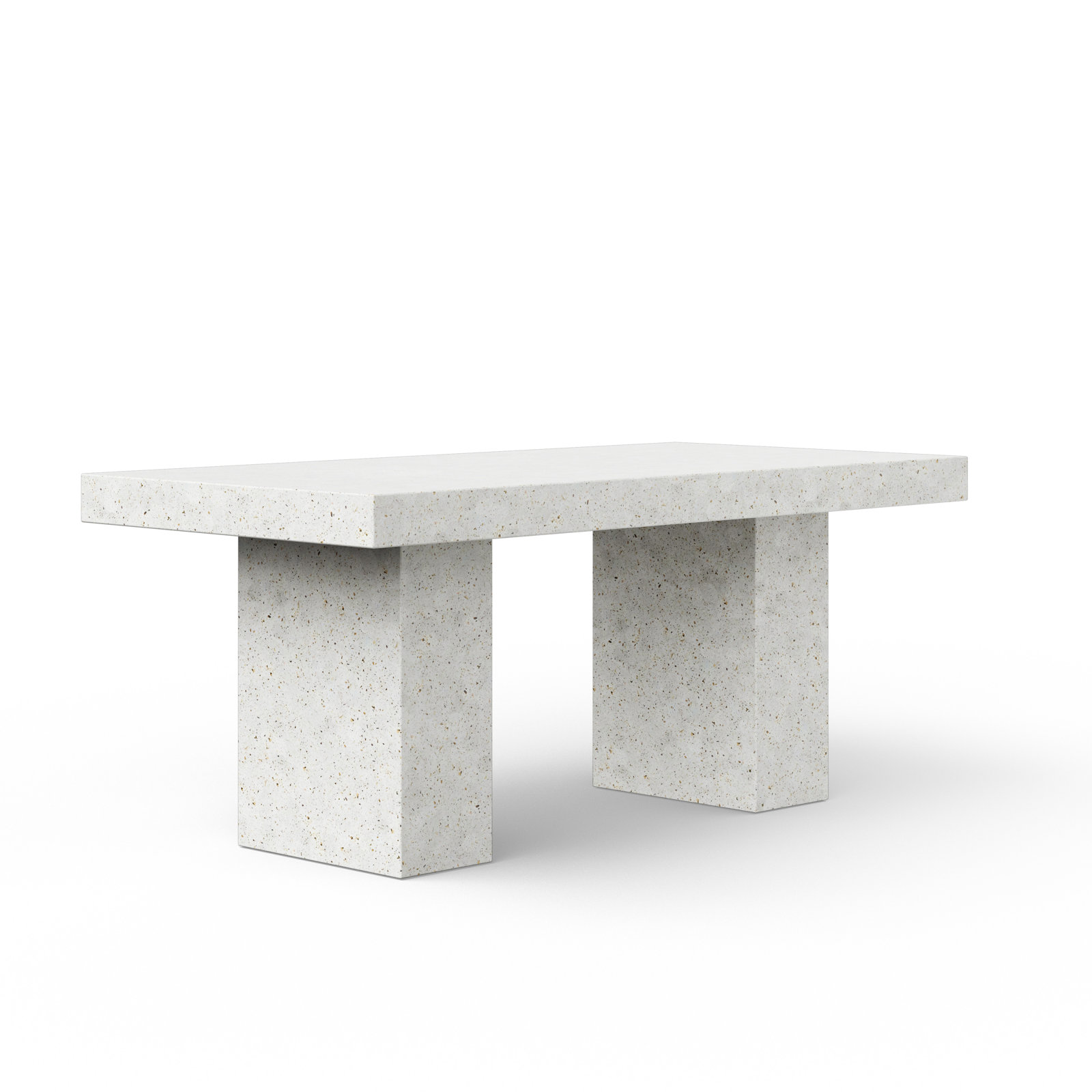 Kareen Dining Table, 70.75" L x 35.5" W, Standard Table (30.5" Height), Ivory Terrazo