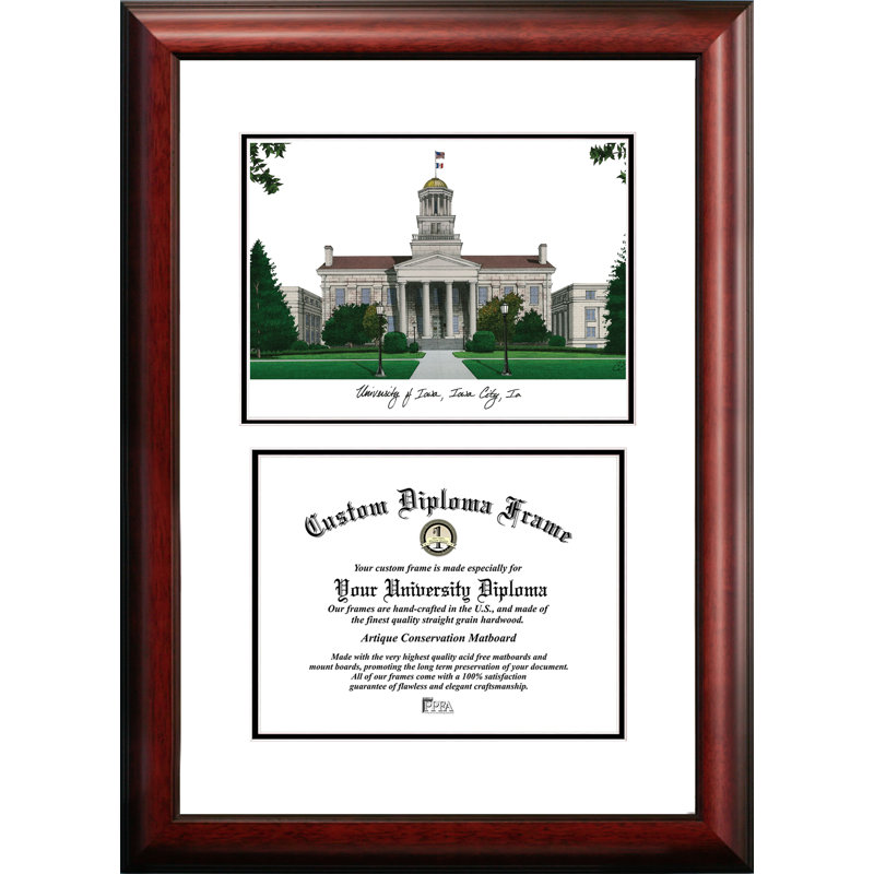 NCAA Scholar Diploma Picture Frame, Université de l'Iowa, 17cm H x 21cm W x 2cm D