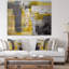 Art abstrait sur toile abstraite, impression moderne flou jaune et gris - Abstrait flou gris et jaune-35462811-33825961