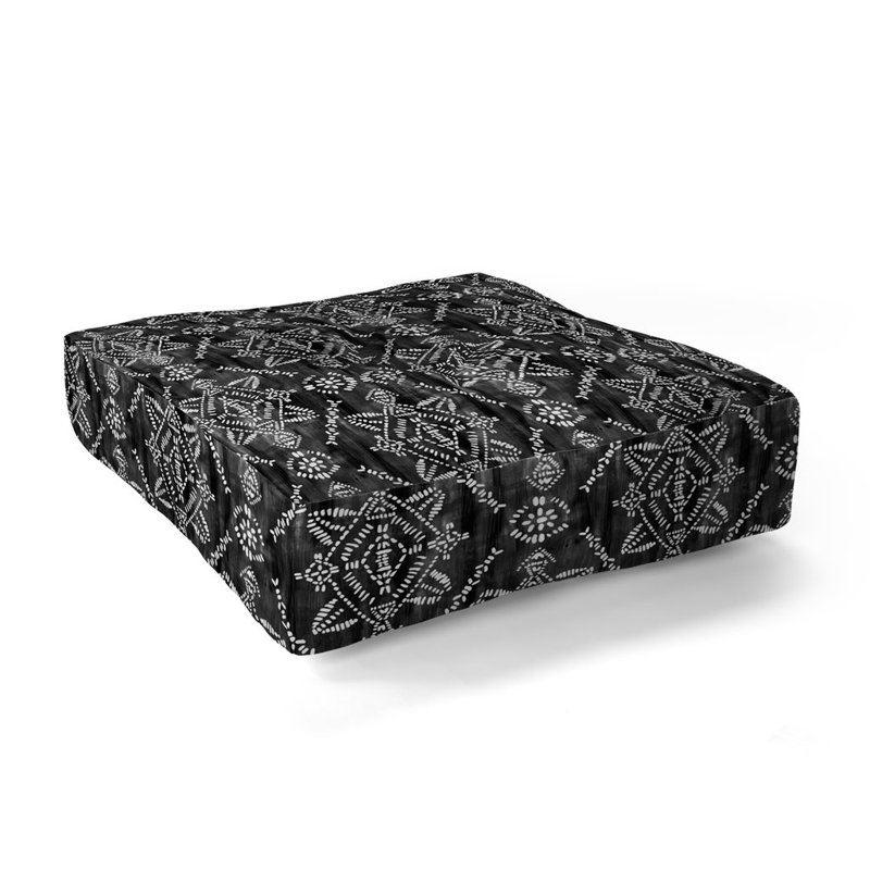 Housse de coussin carrée à motif reeve schatzi, Noir
