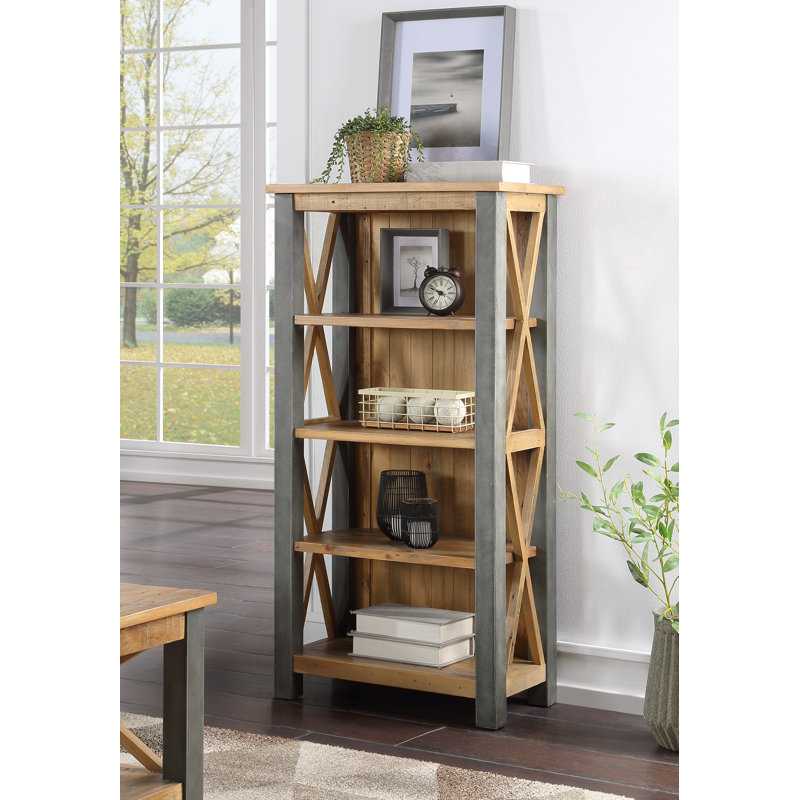 Caffrey 72cm W Steel Standard Bookcase, 120cm H x 57cm W x 33cm D