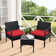 Ensemble de table bistro en rotin pour 2 personnes avec table et coussins