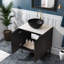 Meuble-lavabo moderne en céramique noire avec lavabo et rangement