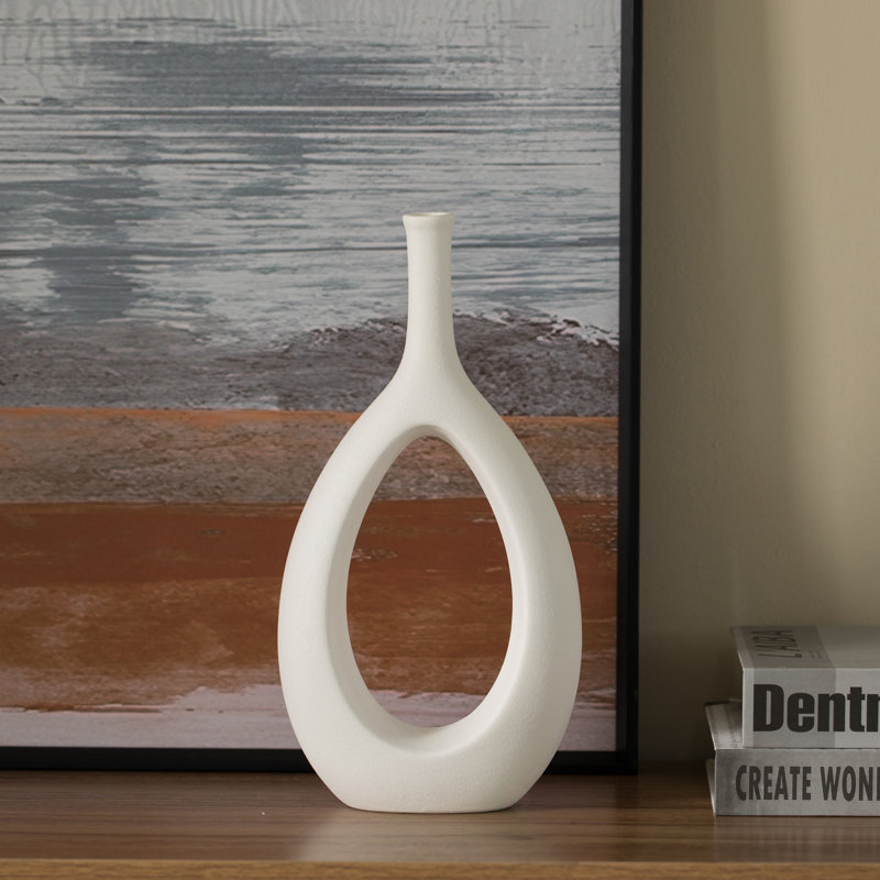 Tamberg Ceramic Table Vase, 12" H x 6" W x 2.5" D