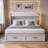 Murphy Bed with Motion Sensor Lights, Foldable Platform Bed Frame with Storage and Charging Station for Bedroom, Guest Room, Office-254631058