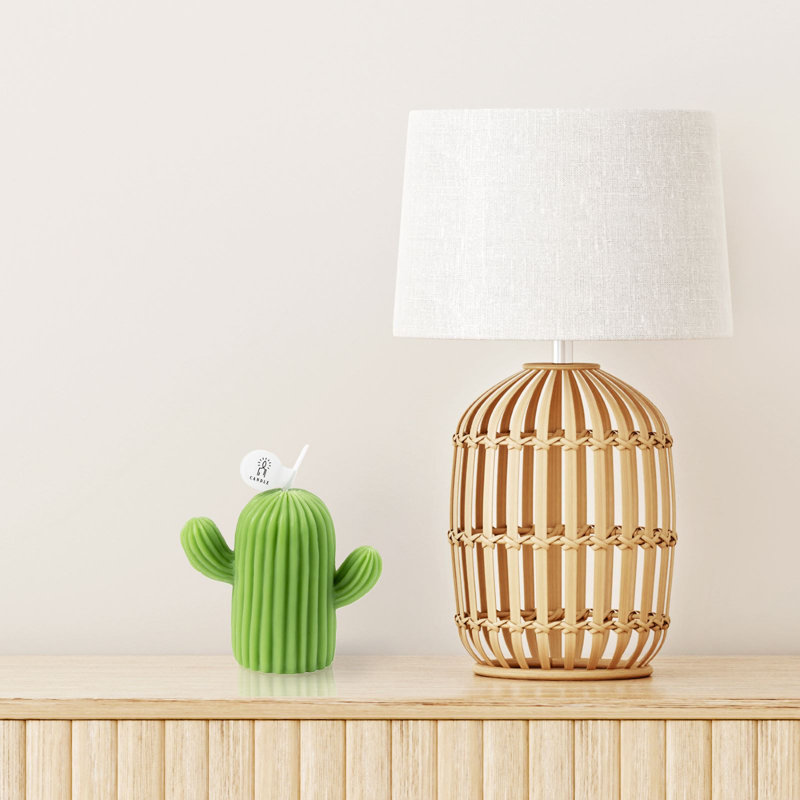 HOME Cactus Shaped Scented Candle, Olive