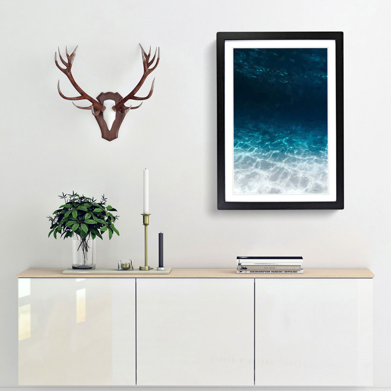 Under the Ocean in Abstract - Picture Frame Graphic Art Print, Black Framed, 65cm H x 48cm W x 2cm D