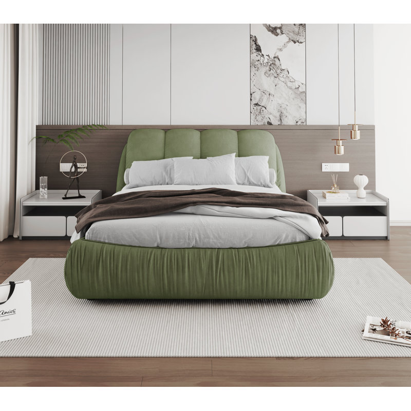 Lit-bateau tapissier Henness, Grand, Vert