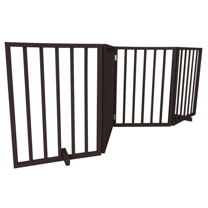 Barrière pour animaux autoportante en bois, Brun