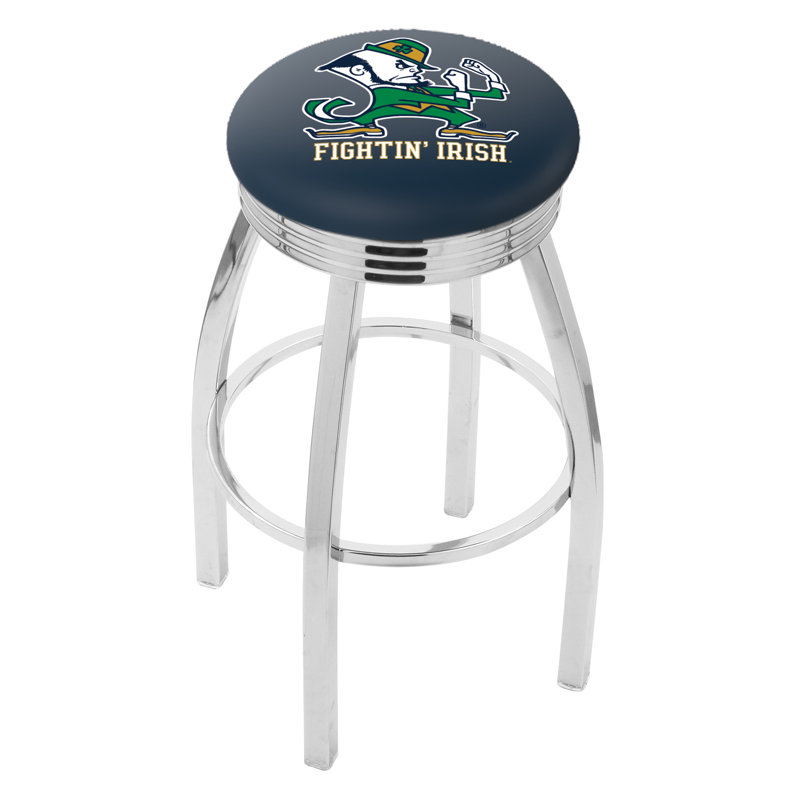 Tabouret de bar Logo Series, Tabouret de comptoir (siège d'une hauteur de 25 p, Noir soudé uni, Notre Dame (Leprechaun)