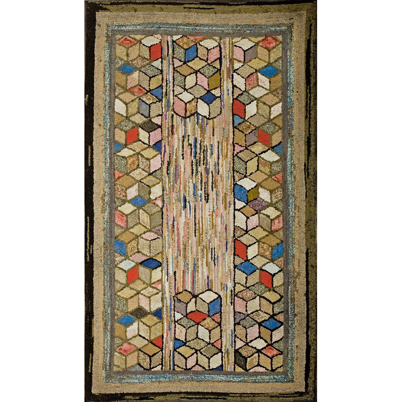 Tapis américain en laine à crochets