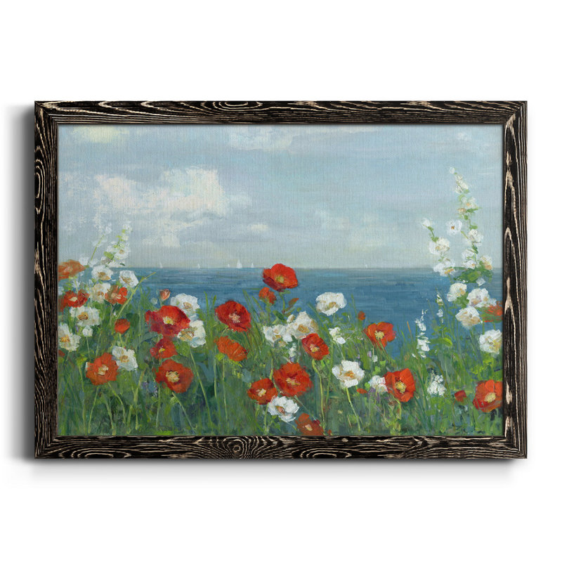 «Through the Flowers», peinture sur toile encadrée, Toile encadrée noire, H 37,5 po x l 27,5 po x P 1,5 po