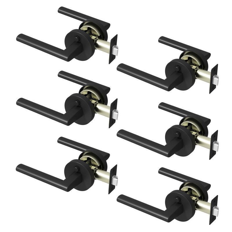 Levier de porte d'intimité Brio de style moderne dissimulé pour (lit et salle de bain) - Style minimaliste élégant en noir mat
