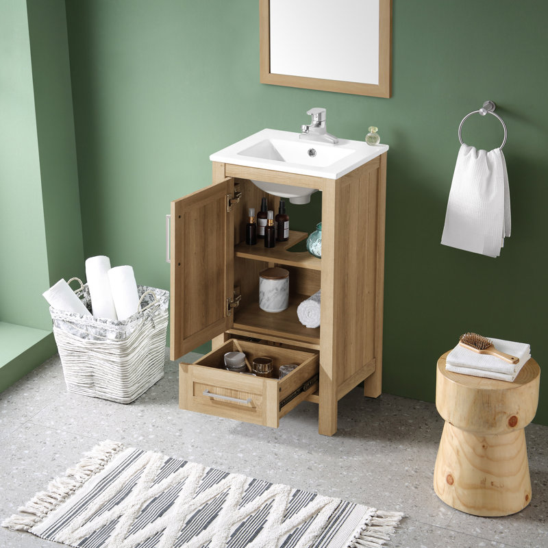 Ensemble de meuble-lavabo simple 18 po Shanarra, Chêne