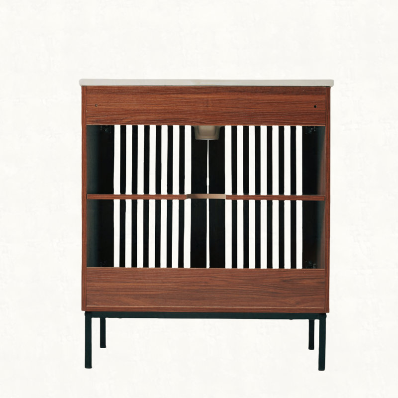 Meuble-lavabo moderne brun foncé de 30 po