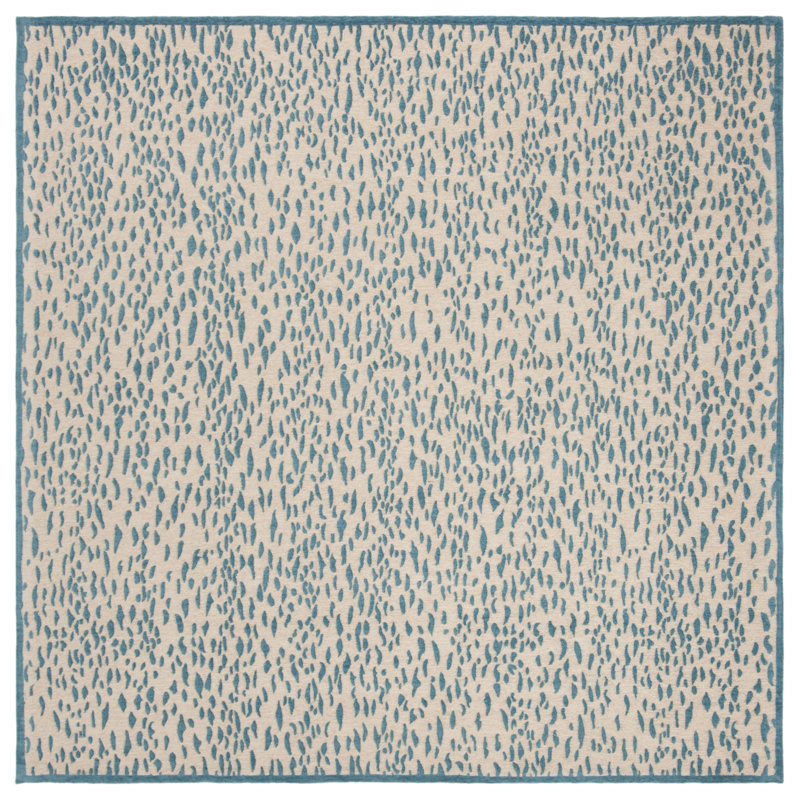 Ankit Hand Loomed Performance Animal Print Rug, Square 6'