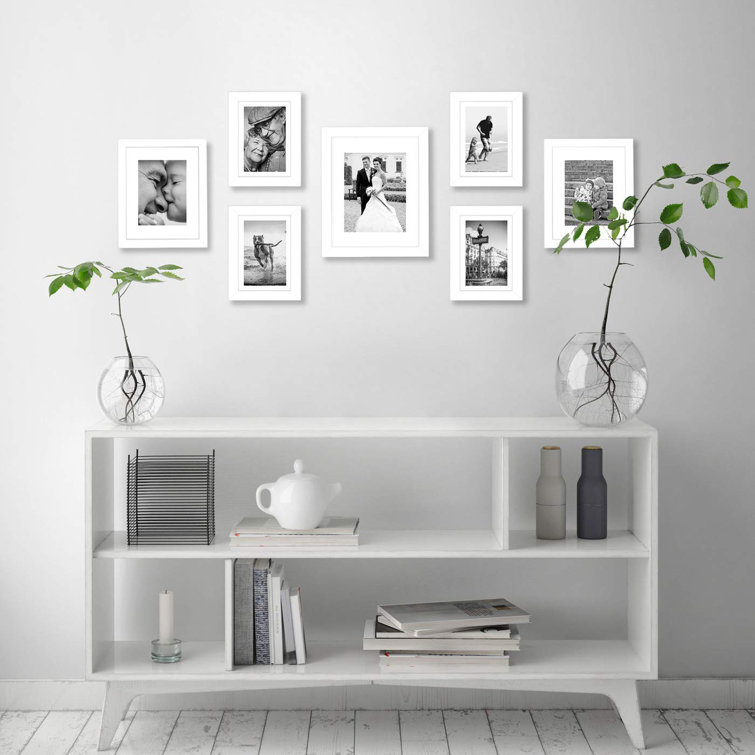 Bless international Picture Frame Set 7 Pieces with One 11 x 14, Two 8 x  10, and Four 5 x 7 - White & Reviews