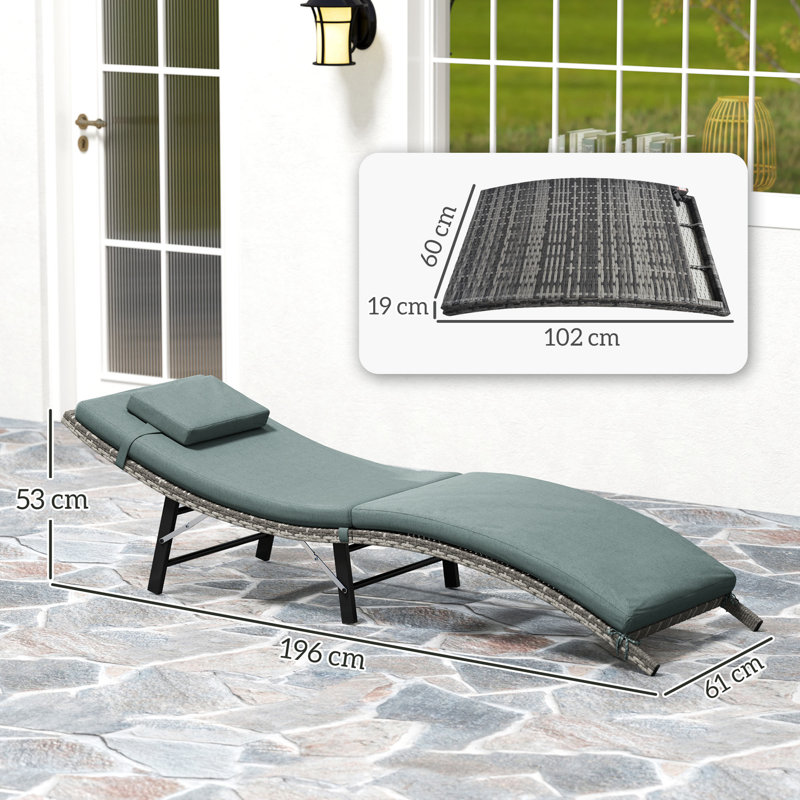 196cm Long Single Chaise with Cushions