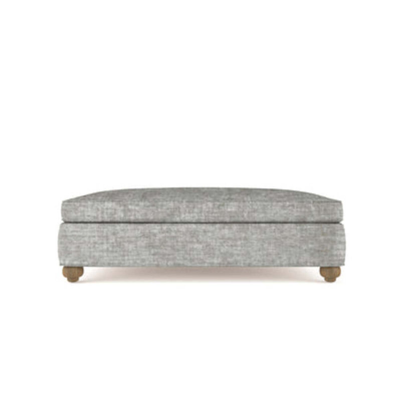 Leroy Ottoman, Plush Velvet Oyster, Weathered