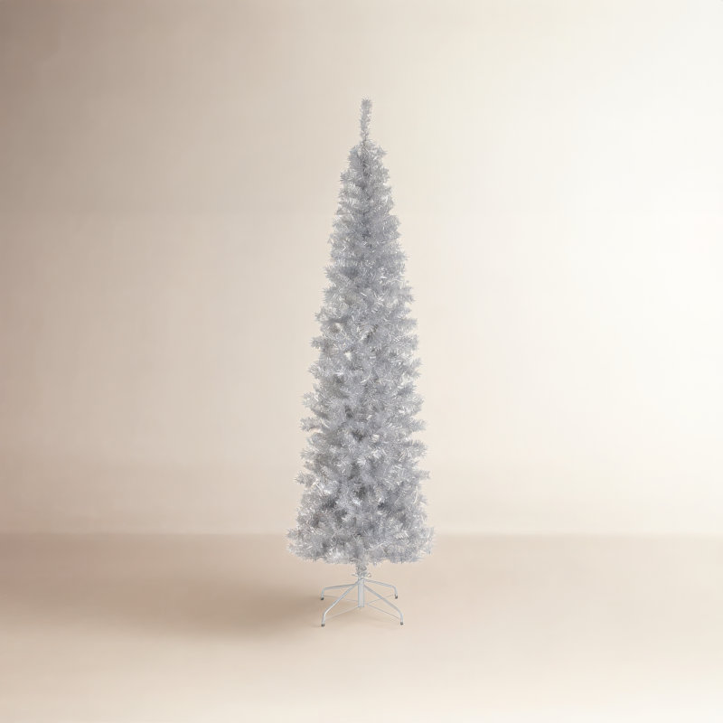 Silver Tinsel Tree, 6'