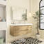 48 po X P 20 po P x 22 po Meuble-lavabo flottant simple H avec plateau en résine blanc brillant-1704975009
