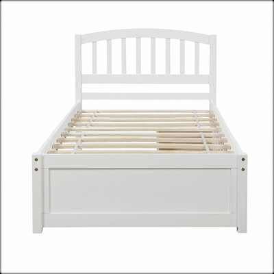 Base de lit plateforme avec deux tiroirs et tête de lit