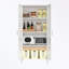 Armoire avec serrure, 2 portes, poignées en métal et tablettes réglables-2059414534