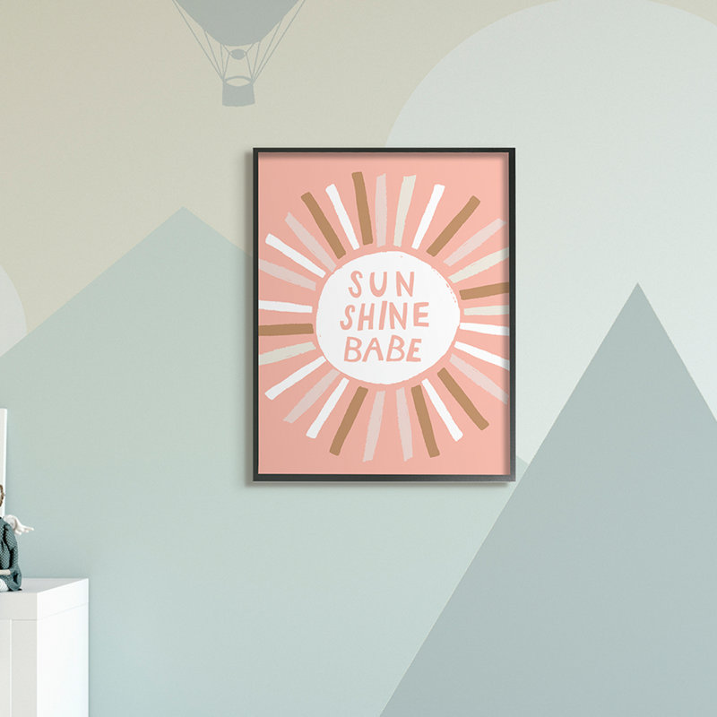 Rayons de soleil pastel Sun Shine Babe, Giclée encadrée noir minuit, H 30 po x l 24 po