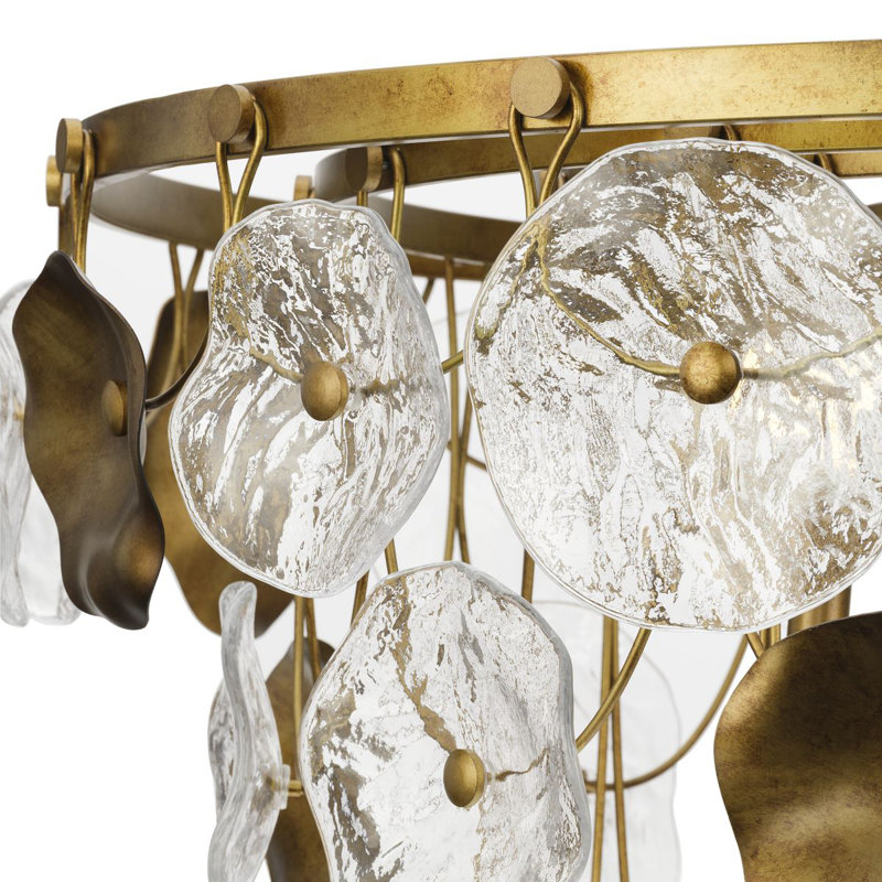 Loretta Gold Ombre 9-Light Tiered Chandelier with Clear Glass