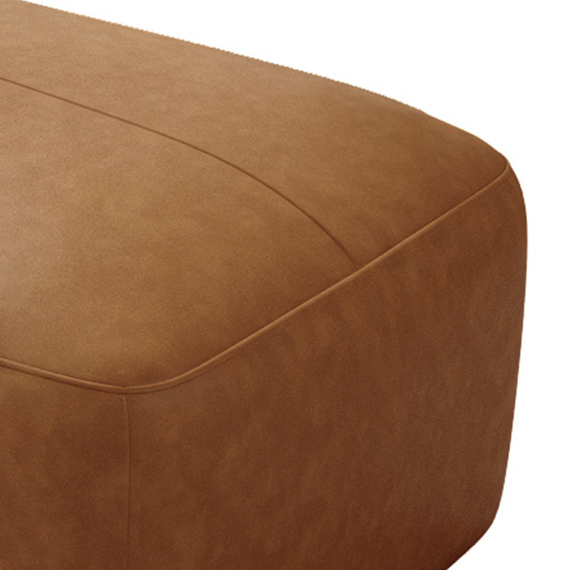 Hustle 110Cm Wide Genuine Leather Rectangle Footstool Ottoman, Brown